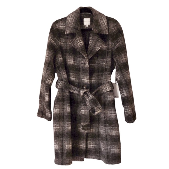 Cyrus black & gray plaid coat - Picture 2 of 7